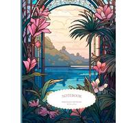 100-Page Lined Notebook, Tropical Morning Window: 8.5" x 11" Serene Ocean View with Tropical Florals - Ideal for Journaling, Note-Taking & Daily Planning