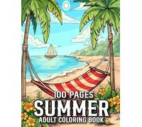 100 Page Summer coloring Book For Adult