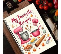 100 Pages A5 Blank Recipe Book, Personalized Family Recipe Journal & DIY Cookbook to Write in Your Own Recipes for Kitchen Chef (My Favorite Print A)