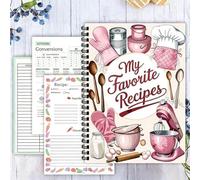 100 Pages A5 DIY Recipe Book, Blank Cookbook to Write in My Own Recipes Delicate Personal Recipe Organizer for Food Lovers Home, Pink C