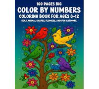 100 Pages Big Color By Number Coloring Book for Kids Ages 8-12