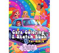 100 Pages Cars Coloring And Sketch Pad Book for girls, perfect gift for her, drawing book for girls, coloring book, art book, hobby
