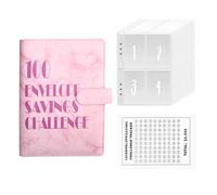 100 Pagine Raccoglitore ad Anelli A5, Money Binder per Gestione del Budget Piano di 100 Giorni per le Coppie, Budget Binder per Gestione Delle Finanze, Rosa Raccoglitore per Organizzazione del Budget