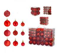 100 Palline per albero di Natale in plastica diametro 3 - 4 - 6 cm rosse