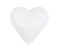100 Palloncini a forma di CUORE BIANCO - palloni cuoricini 16cm/6"