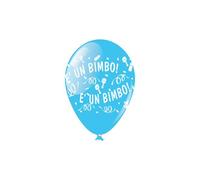 100 PALLONCINI lattice celesti da 13 cm ÃƒÂ¨ un bimbo NASCITA BAMBINO 09W8