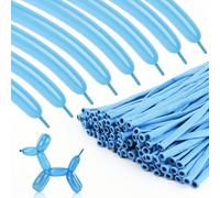 100 palloncini lunghi blu chiaro per torsione, palloncini in lattice magri ispessiti per modellazione di animali e legatura ad arco, forniture per feste di spettacolo magico per compleanni, matrimoni