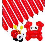 100 palloncini lunghi rossi skinny a forma di animale, 260q, per modellazione fai da te, decorazione per feste di compleanno, matrimoni, anniversari.