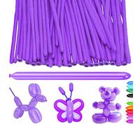 100 palloncini per scultura, lungo lattice viola per modellare, forme magiche, decorazioni per compleanno dei bambini, matrimonio e festa