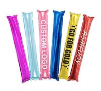 100 palloncini personalizzati in alluminio Bam Thunder Sticks possono essere stampati, logo a 1 colore, creatori di rumore per eventi sportivi, 60 x 10 cm, con logo a doppio lato (58,4 cm - Thunder