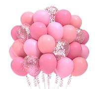 100 Palloncini Rosa,12 Pollici Palloncini In Lattice Rosa con Confetti Balloon per Matrimonio Compleanno Laurea Matrimonio Baby Shower Anniversario Festa Decorazione