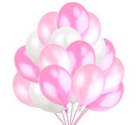 100 Palloncini Rosa Bianco Rosato in Lattice Premium. 50 da 25cm e 50 da 13cm. Decorazioni e Accessori per Festa di Compleanno, Battesimo o Matrimonio