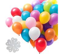 100 palloncini rotondi, 20 clip per modellare palloncini, set di palloncini in lattice, palloncini decorativi colorati, palloncini per feste