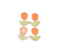 100 Pcs 2.8x2.1cm Mix Color Tulips Patches For Sewing Accessories Clothing Hairclips DIY Crafts Decor Embroidery Flowers Appliques(3-20Pcs)