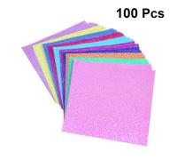 100 PCS/2 Carta Glitterata Per Artigianato Origami Colorata Lucida