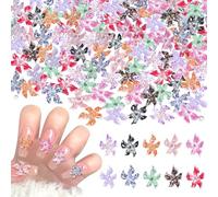 100 Pcs Ciondoli per Unghie a Forma di Fiore, Colorata Giglio Fiores Nail Charms, Ciondoli Floreali Nail Art in Resina, Decorazione per Unghie per Donne Punto Petal Flowers Nails