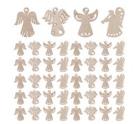 100 Pcs Ciondolo Angelo in Legno Decorazioni Per Appendere L'albero Di Natale