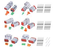 100 PCS Deutsch DT Connector Kit, 2 3 4 6 8 12 Pin Gray Waterproof Electrical Connector with Solid Contact and Seal Plug for Truck, Off-Road Vehicles, Agriculture, Marine, Motorcycle Wiring