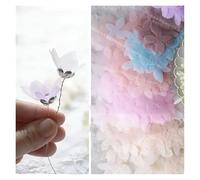 100 Pcs DIY Tulle Butterfly Flower Material, Wedding Dress, Bridal Tiara, Organza Applique Accessories, Super Fairy Silk(Black)