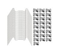 100 pcs Greenhouse Glazing Clips Z-shaped Overlap Buckle W-shaped Wire Clamps Glass Pane Fixing Nails fit Hollow Slabs Wallpapers