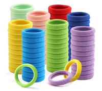 100 PCS Hair Ties, Soft Seamless Hair Bands for Thick Thin Hair, Ponytail Holders, Elastic Hair Ties for Women, Men, Girls, No Cease Nylon Hair Ties, No Damage Hair Accessories, Rainbow Color