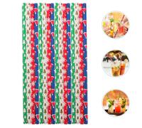 100 Pcs New Year Paper Straws Cannuccia Di Carta Usa Getta Cannucce Bere