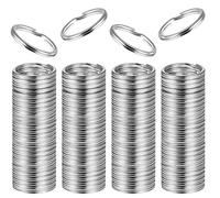 100 PCS Premium nichelato placcato chiave a catena anelli portachiavi, 20 mm, circolare anello in metallo per auto chiavi domestiche, fai da te, casa, accessori per chiavi