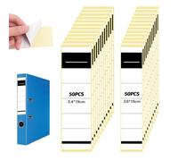 100 Pcs Raccoglitori Autoadesivi, Vuoto Etichette Adesive per Faldoni, Adatte a raccoglitori standard stretti e larghi, 5,4 x 19 cm e 3,6 x 19 cm