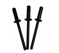 100 Pcs Single Drum Stainless Steel Blind Rivets, 4.8mm Black Dome Head Open End Pop Rivets for Woodworking, Furniture, Sheet, Metal, Automotive, Mechanical, Industry(4.8x10mm)