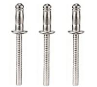 100 Pcs Stainless Steel Single Drum Blind Rivets, 4mm Dome Head Open End Pop Rivets for Metal Wood Plastic, Indoor Outdoor Fixings(4x12mm)