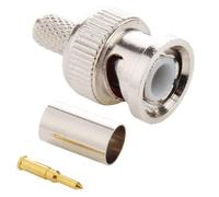 100 PCS UG1789 Adattatore connettore maschio BNC 3 in 1 a crimpare per cavo coas