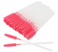 100 pennelli per mascara, con manico in morbido silicone glitterato, applicatore per ciglia, kit di strumenti per il trucco (tutto rosa)