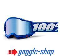 100% Percent Accuri 2.0 Motocross Mx Mtb Goggles - Blu - Lente A Specchio Blu