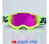 100% Percent Accuri 2 MX Motocross Occhiali Giallo Fluo con Rosa Mirror Lens BMX
