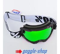 100% Percent Accuri 2 MX Motocross Occhiali Nero Con Mostro Verde Specchio Lente