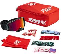 100 Percent Armega HIPER Jett Lawrence, occhiali a specchio female Nero Rosso A Specchio
