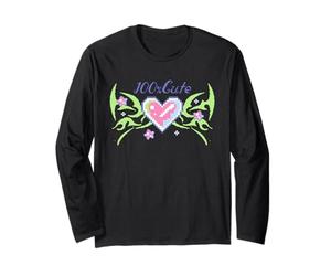 100 Percent Cute Pixel Heart Maglia a Manica