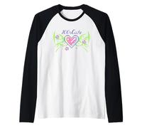100 Percent Cute Pixel Heart Maglia con Maniche Raglan