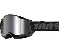 100% 461331, Maschera Strata 2 Black-Lente A Specchio Argento Unisex Adulto, Nero, Taglia Unica