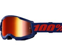 100% Strata 2 Goggle Navy / Red Mirror Lens