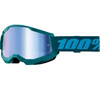 100% Strata 2 Essential Chrome Occhiali da motocross, verde-blu