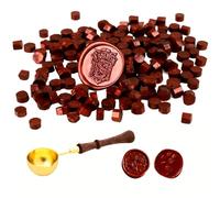 100 Perle di Ceralacca Rossa e un Cucchiaio per Sciogliere la Cera Perle Ottagonali di Ceralacca Sigillo Adatte per Timbri Buste Inviti di Nozze Biglietti di Ringraziamento