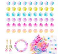100 perline in vetro ceco a forma di fiore, 1,2 cm, perline di cristallo D in 6 colori sfumati per la creazione di gioielli, ideali per bracciali, collane, orecchini