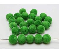 100 perline rotonde in velluto acrilico da 10 mm per la creazione di gioielli, girocollo, collane, nappe - (Colore: verde)