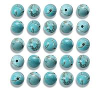 100 perline rotonde lisce naturali turchesi da 10 mm, pietre sfuse per la creazione di gioielli, con cordoncino elastico di cristallo