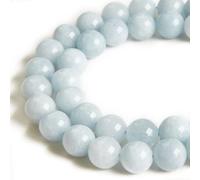 100 perline rotonde sfuse color acquamarina da 6 mm, pietre preziose naturali, per artigianato e creazione di gioielli (15,vt)