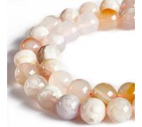 100 perline rotonde sfuse da 10 mm in agata con fiori di ciliegio, perline sfuse per artigianato e creazione di gioielli