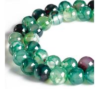 100 perline rotonde sfuse da 6 mm con vena di drago verde, pietre preziose naturali, perline sfuse per artigianato e creazione di gioielli oz13/8.26