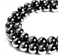 100 perline rotonde sfuse in ematite nera, 8 mm, perline sfuse per artigianato e creazione di gioielli