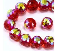 100 perline sfaccettate in cristallo AB rosso/Siam da 8 mm, distanziatori per la creazione di gioielli, artigianato, bracciali, campanelli a vento, acchiappasole, pietre preziose sfuse